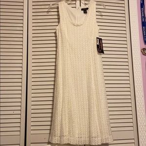 SIGNATURE BY ROBBIE BEE PETITE LONG IVORY DRESS